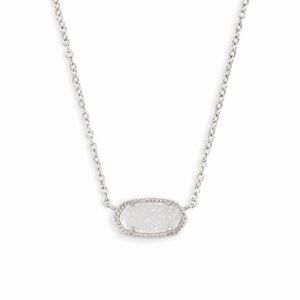 Kendra Scott Elisa Silver Pendant
Necklace in Iridescent Drusy